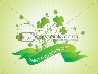 rays background with swirl clover pattern 17 march
