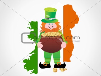 leprechaun with magical gold coins pots 17 march