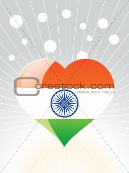 patriotic indian heart vector illustration