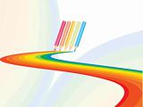 pencil design a wave in different color, illustration
