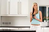 Lifestyle of model in kitchen