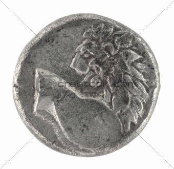 Lion on Ancient Greek Half Drachm 350 BC