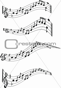 black and white musical notes