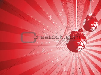 red vector christmas ball, illustration