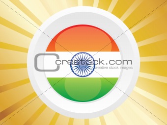 silver shield with indian flag over nice background