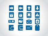 small icons for multipurpose use, blue