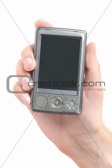 Hand holding PDA