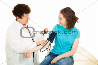 Gynecologist Taking Blood Pressure