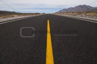 straight road vanishing into distance