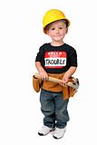 Young Boy Wearing Construction Attire
