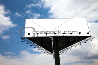 the billboard on the blue sky background.