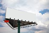 the billboard on the blue sky background.