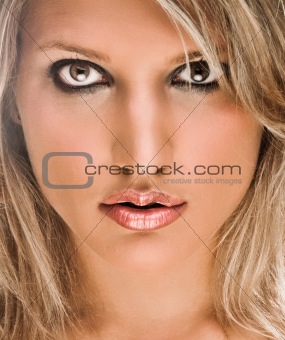 Face Portrait Of A Beautiful Blond Woman
