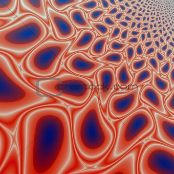 Abstract red & blue fractal background