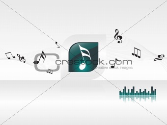 music background with different notes and graph