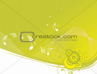 music background with different notes, illustration