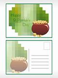 st. patrick's day postcard with shadow effect earthenware