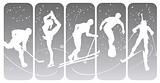 Winter sport silhouettes