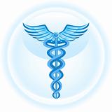 Caduceus Medical Symbol - Blue Background