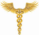 Caduceus Medical Symbol - Gold