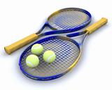 tennis raquet and balls