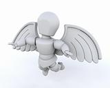 3d render of man with wings 