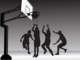 basketball player team silhouette, illustration