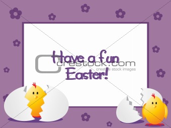 easter background with new born chicken