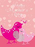 bird pattern mother day card