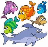 Various cartoon fishes collection