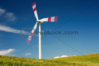 Wind turbine in summer