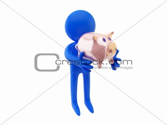 Person with pig