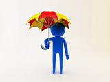 Person and umbrella