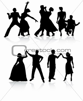 Isolated couple dancers