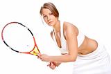 beautiful girl with tennis racket