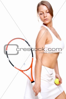 beautiful girl with tennis racket