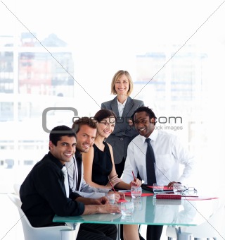 Business team working together in a meeting