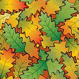 Oak leaf abstract background. Seamless.