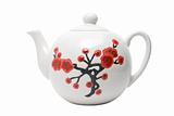 Teapot in asian style with flowers