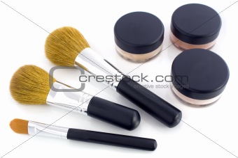 Make-up brushes and powder jars