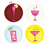 Drinks iconset. Mix of summer hot drinks. VECTOR.