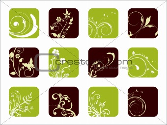 beautiful floral design icons