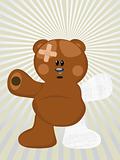 injured taddy bear background