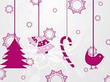 background with hanging xmas icons