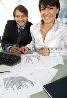 two smiling business people