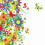Summer day. Floral seamless background for your design