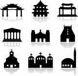 various temple and church illustrations