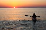 kayak at the sunrise