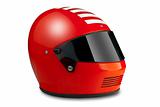 Red motorcycle helmet, isolated