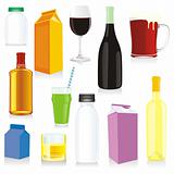 vector isolated drink containers
